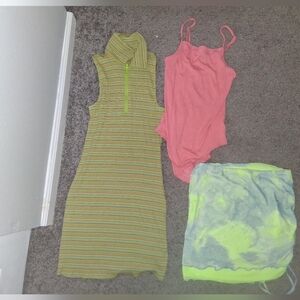 Wild Fable Coral Bodysuit Bundle Dress, Bodysuit, Mini Skirt